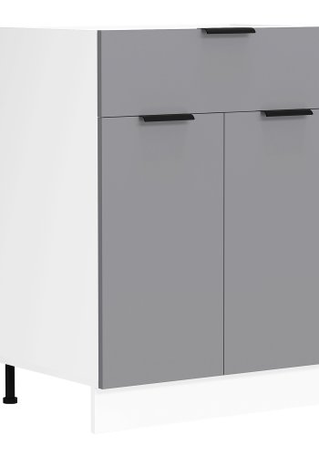 VCM NORDIC Fasola Küchenunterschrank, m. 2 Türen, 1 Schublade, 1 Einlegeboden - Holz anthrazitgrau/weiß (B:60)