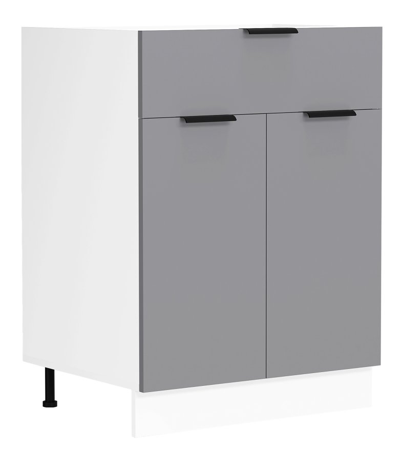 VCM NORDIC Fasola Küchenunterschrank, m. 2 Türen, 1 Schublade, 1 Einlegeboden - Holz anthrazitgrau/weiß (B:60)