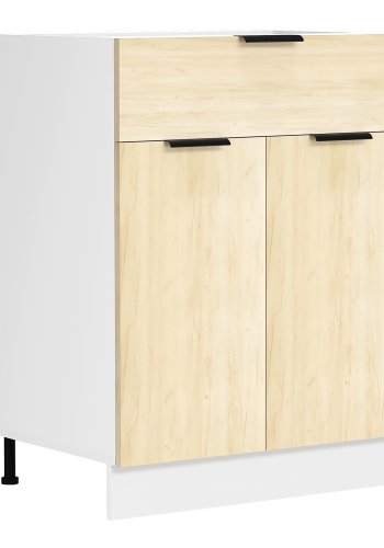 VCM NORDIC Fasola Küchenunterschrank, m. 2 Türen, 1 Schublade, 1 Einlegeboden - Holz natur/weiß (B:60)