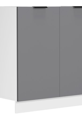 VCM NORDIC Fasola Küchenunterschrank für Spüle, m. 2 Türen - Holz anthrazitgrau/weiß (B:80)