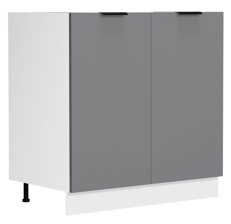 VCM NORDIC Fasola Küchenunterschrank für Spüle, m. 2 Türen - Holz anthrazitgrau/weiß (B:80)