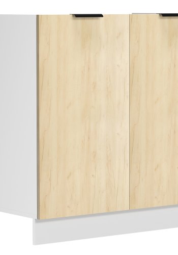 VCM NORDIC Fasola kjkkenunderskap for vask, m. 2 drer - natur/hvitt tre (B:80)