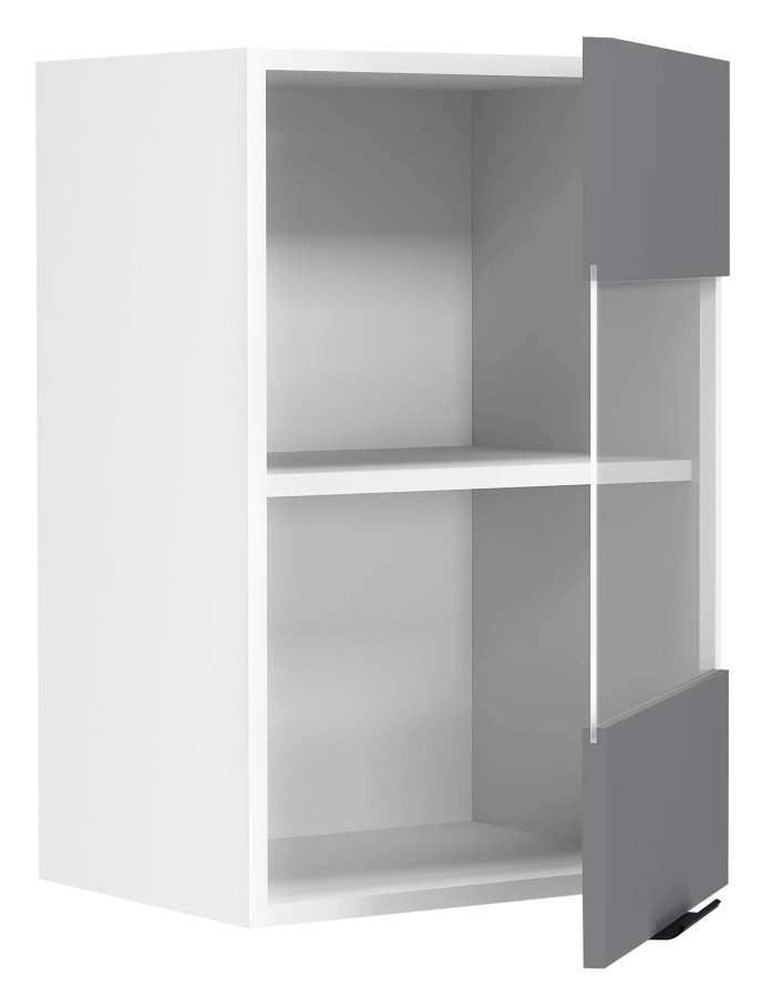 VCM NORDIC Fasola kjkken overskap, m. 1 glassdr og 1 hylle - antrasittgr/hvit tre (B:40)