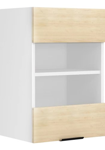 VCM NORDIC Fasola Küchen-Hängeschrank, m. 1 Glastür und 1 Einlegeboden - Holz natur/weiß (B:40)