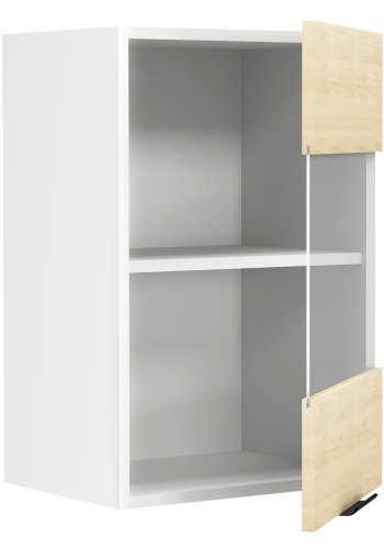 VCM NORDIC Fasola Küchen-Hängeschrank, m. 1 Glastür und 1 Einlegeboden - Holz natur/weiß (B:40)