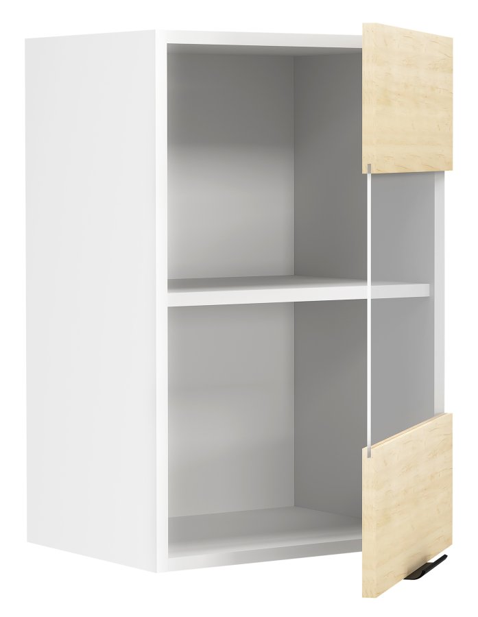 VCM NORDIC Fasola Küchen-Hängeschrank, m. 1 Glastür und 1 Einlegeboden - Holz natur/weiß (B:40)