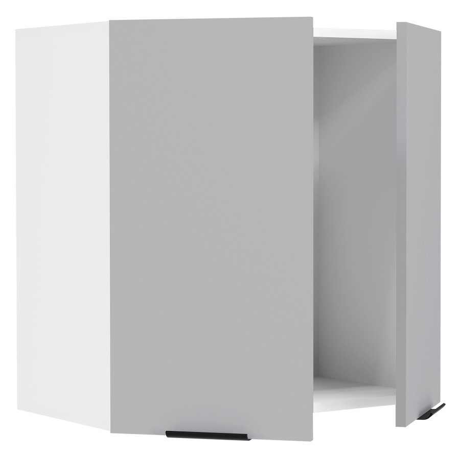 VCM NORDIC Fasola kjkken overskap, m. 2 drer og 1 hylle - antrasittgr/hvit tre (B:60)