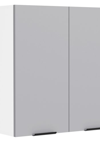 VCM NORDIC Fasola kjkken overskap, m. 2 drer og 1 hylle - antrasittgr/hvit tre (B:60)