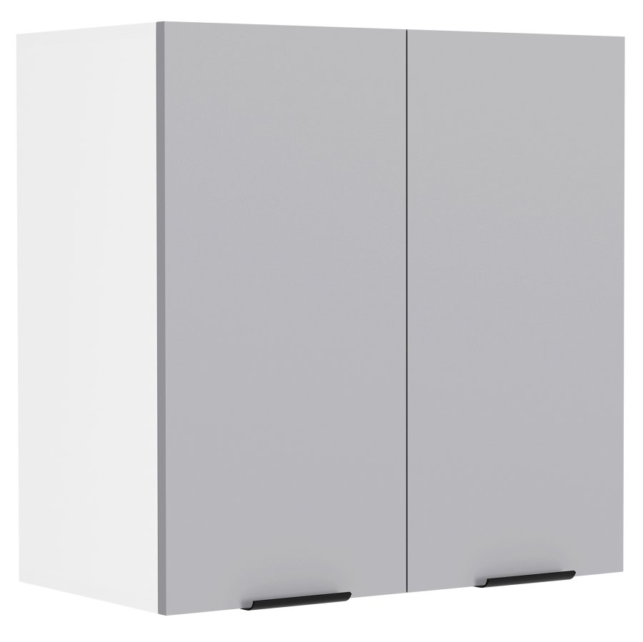 VCM NORDIC Fasola kjkken overskap, m. 2 drer og 1 hylle - antrasittgr/hvit tre (B:60)