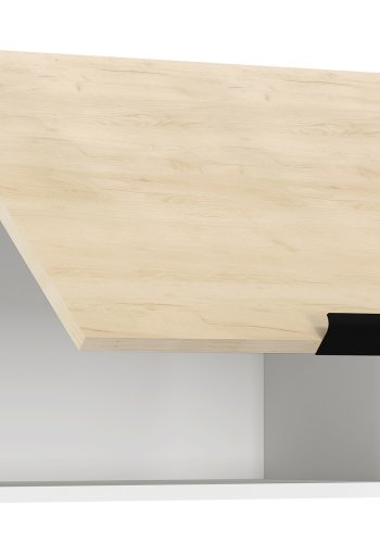 VCM NORDIC Fasola Küchen-Wandschrank über Dunstabzugshaube, mit 1 Tür - Natur/Weißholz (B:60