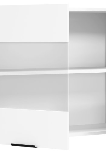 VCM NORDIC Fasola Küchen-Hängeschrank, m. 2 Glastüren und 1 Einlegeboden - Holz weiß (B:80)