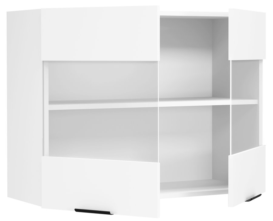 VCM NORDIC Fasola Küchen-Hängeschrank, m. 2 Glastüren und 1 Einlegeboden - Holz weiß (B:80)