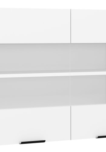 VCM NORDIC Fasola Küchen-Hängeschrank, m. 2 Glastüren und 1 Einlegeboden - Holz weiß (B:80)