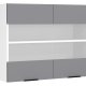VCM NORDIC Fasola kjkken overskap, m. 2 glassdrer og 1 hylle - antrasittgr/hvit tre (B:80)