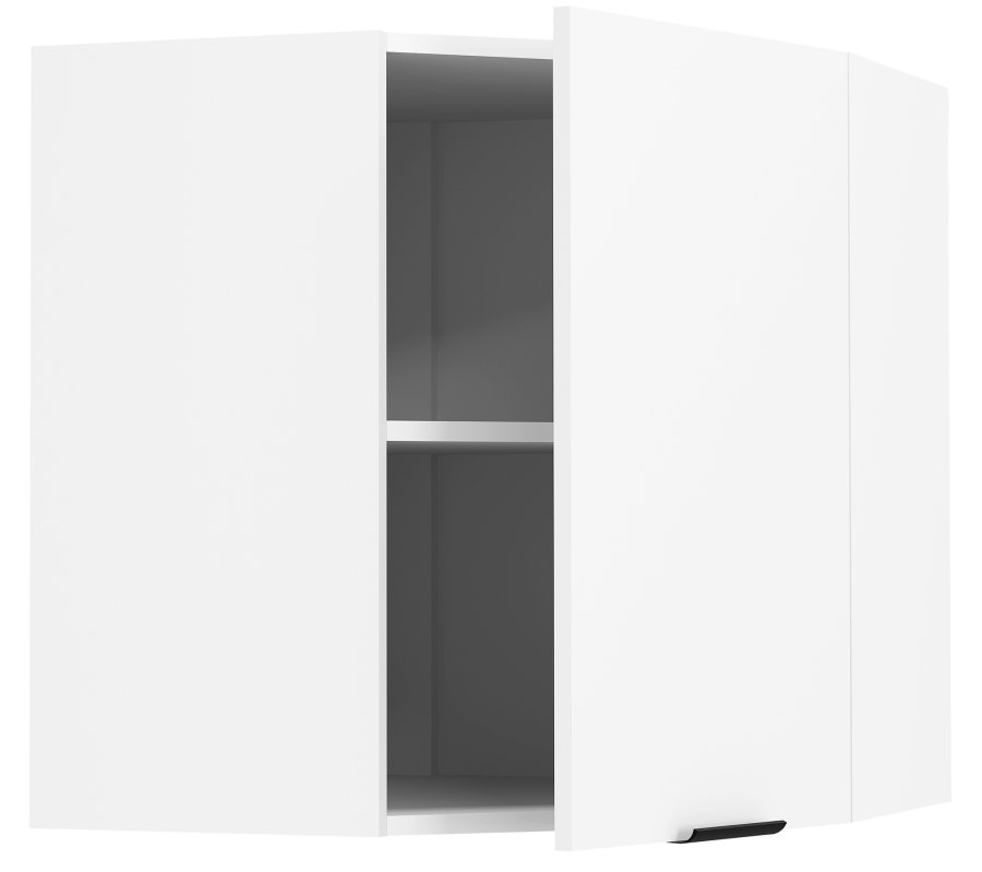 VCM NORDIC Fasola kjkken hjrne overskap, m. 1 dr og 1 hylle - hvitt tre (B:57)