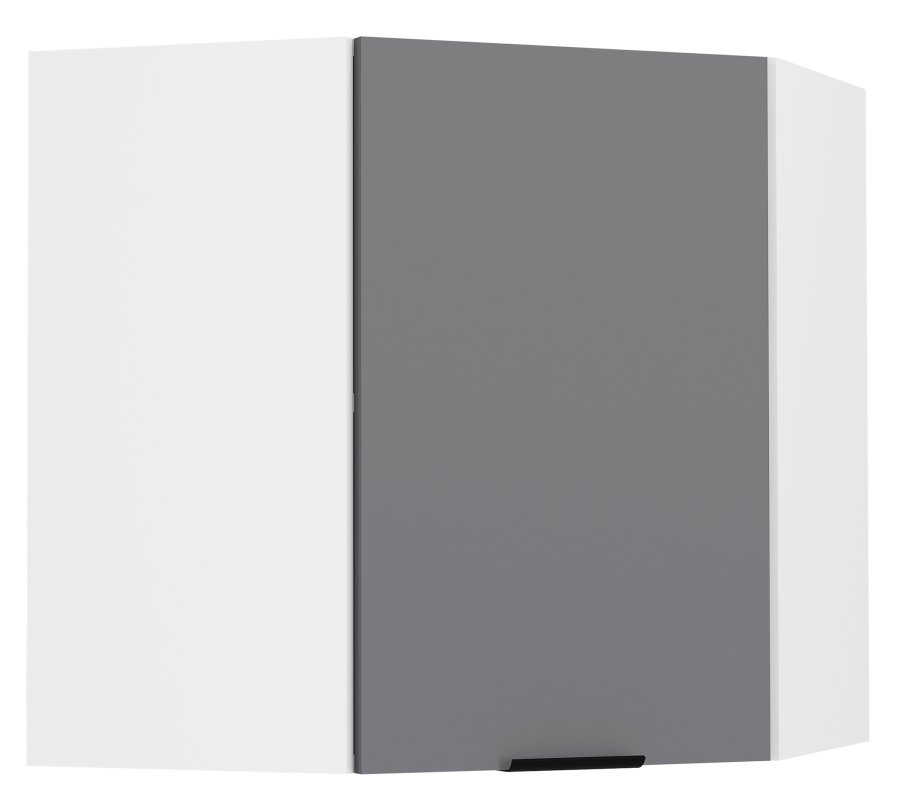 VCM NORDIC Fasola Küchen-Eckwandschrank, m. 1 Tür und 1 Einlegeboden - Anthrazitgrau/Weiß Holz (B:57)