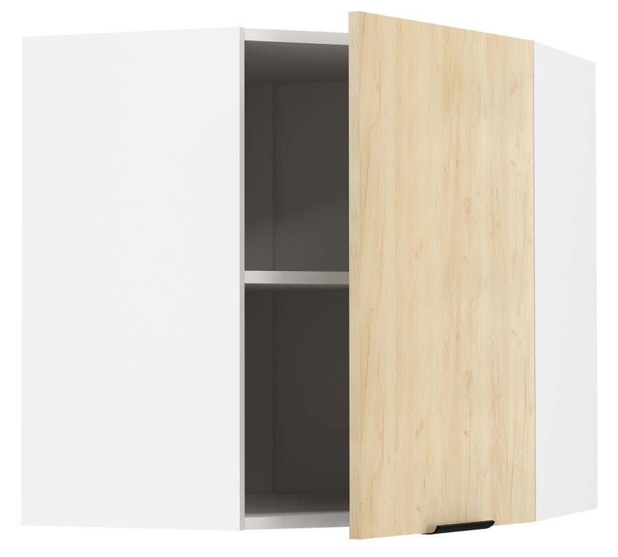 VCM NORDIC Fasola kjkken hjrne overskap, m. 1 dr og 1 hylle - natur/hvitt tre (B:57)
