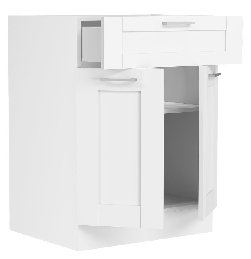 VCM NORDIC Colura Küchenunterschrank, m. 2 Türen, 1 Schublade, 1 Einlegeboden - Holz weiß (B:60)