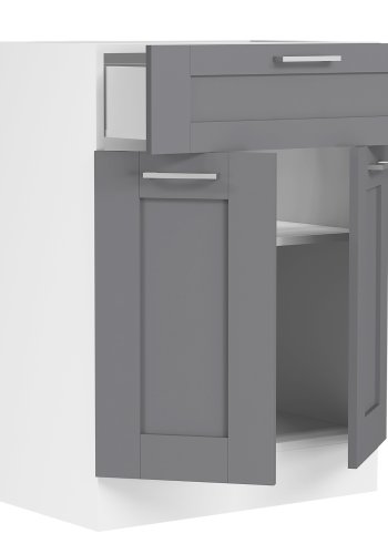 VCM NORDIC Colura kjkkenunderskap, m. 2 drer, 1 skuff, 1 hylle - antrasittgr/hvit tre (B:60)