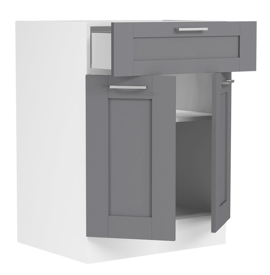 VCM NORDIC Colura kjkkenunderskap, m. 2 drer, 1 skuff, 1 hylle - antrasittgr/hvit tre (B:60)