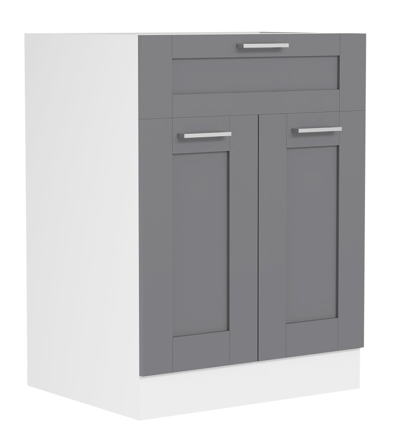 VCM NORDIC Colura kjkkenunderskap, m. 2 drer, 1 skuff, 1 hylle - antrasittgr/hvit tre (B:60)