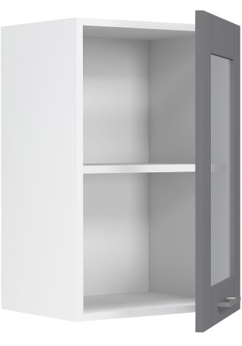 VCM NORDIC Colura Küchen-Hängeschrank, m. 1 Glastür, 1 Einlegeboden - Anthrazitgrau/Weiß Holz (B:40)