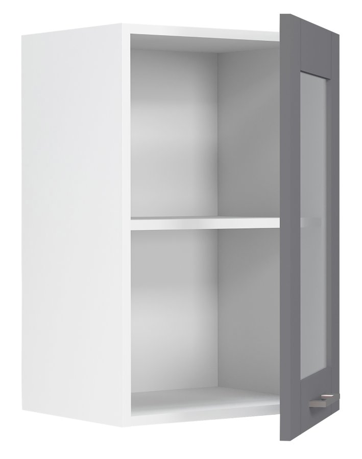 VCM NORDIC Colura Küchen-Hängeschrank, m. 1 Glastür, 1 Einlegeboden - Anthrazitgrau/Weiß Holz (B:40)