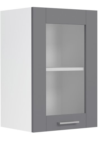 VCM NORDIC Colura Küchen-Hängeschrank, m. 1 Glastür, 1 Einlegeboden - Anthrazitgrau/Weiß Holz (B:40)