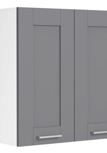 VCM NORDIC Colura Küchen-Hängeschrank, m. 2 Türen - Anthrazitgrau/Weißholz (B:60)
