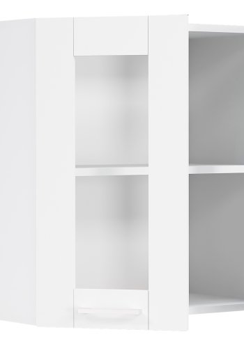 VCM NORDIC Colura kjkkenveggskap, m. 2 glassdrer, 1 hylle - hvitt tre (B:80)