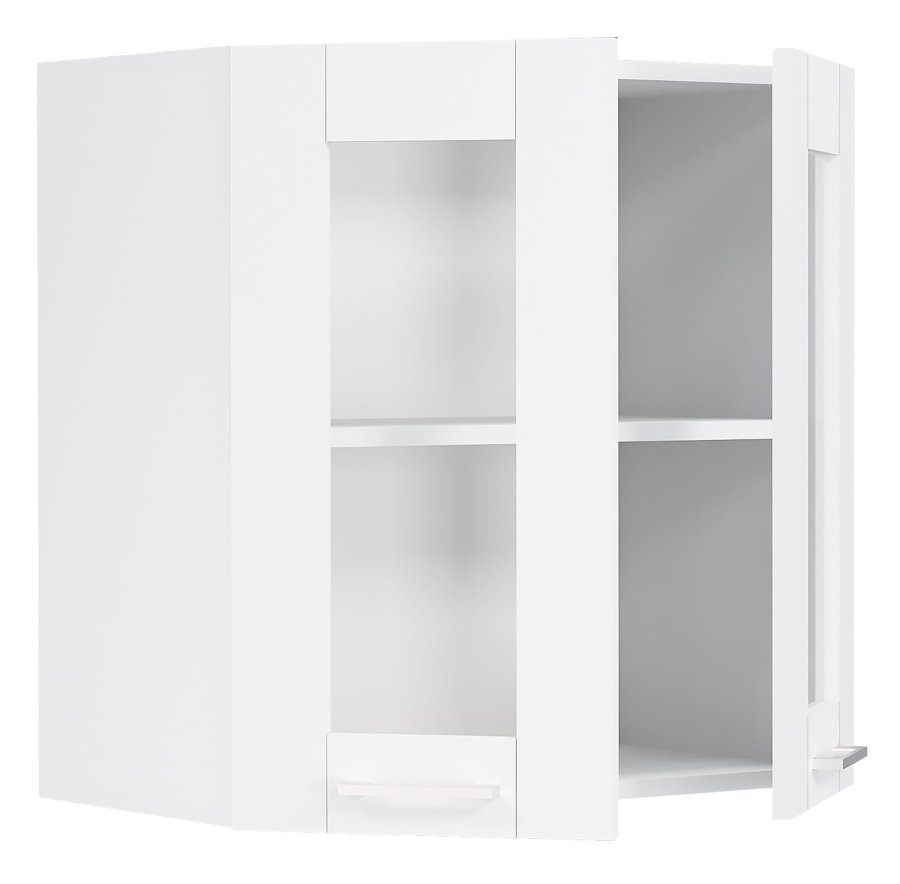 VCM NORDIC Colura kjkkenveggskap, m. 2 glassdrer, 1 hylle - hvitt tre (B:80)