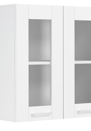 VCM NORDIC Colura kjkkenveggskap, m. 2 glassdrer, 1 hylle - hvitt tre (B:80)