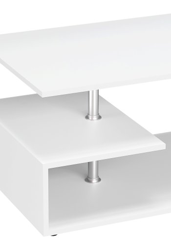 VCM NORDIC Maliso M Couchtisch, m. 1 Ablage - weißes Holz (91x53)