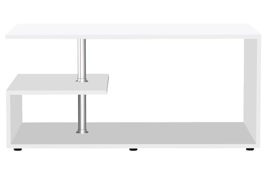 VCM NORDIC Maliso M Couchtisch, m. 1 Ablage - weißes Holz (91x53)