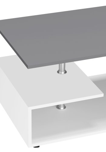 VCM NORDIC Maliso M Couchtisch, m. 1 Ablage - Anthrazitgrau/Weiß Holz (91x53)