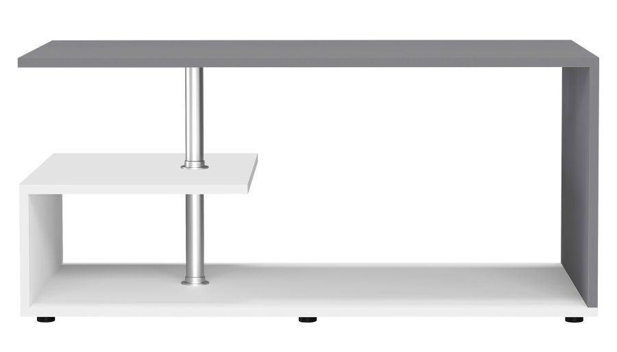 VCM NORDIC Maliso M Couchtisch, m. 1 Ablage - Anthrazitgrau/Weiß Holz (91x53)