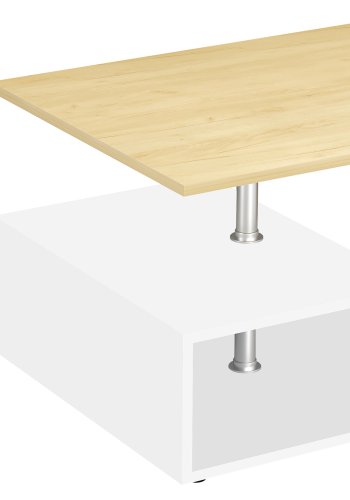 VCM NORDIC Maliso M Couchtisch, m. 1 Ablage - Holz natur/weiß (91x53)
