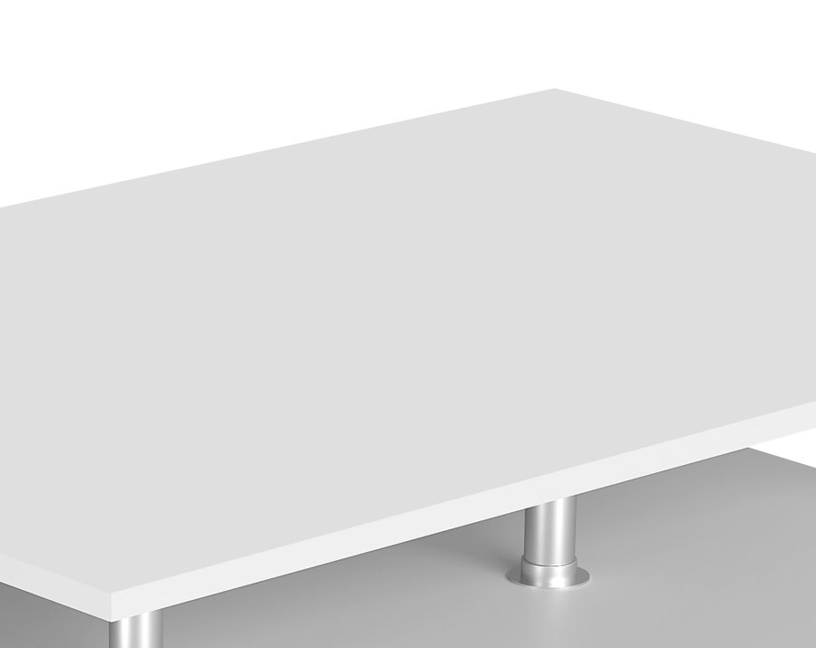 VCM NORDIC Maliso L Couchtisch, m. 1 Ablage - Holz weiß (90x60)