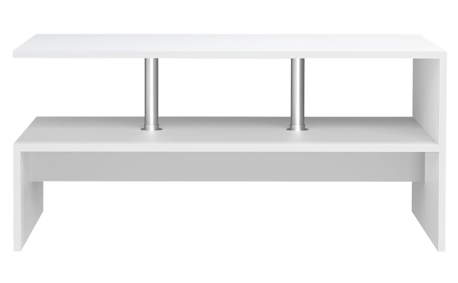 VCM NORDIC Maliso L Couchtisch, m. 1 Ablage - Holz weiß (90x60)