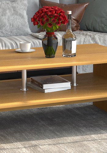 VCM NORDIC Maliso L Couchtisch, m. 1 Ablage - Naturholz (90x60)