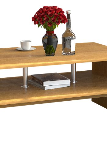 VCM NORDIC Maliso L Couchtisch, m. 1 Ablage - Naturholz (90x60)