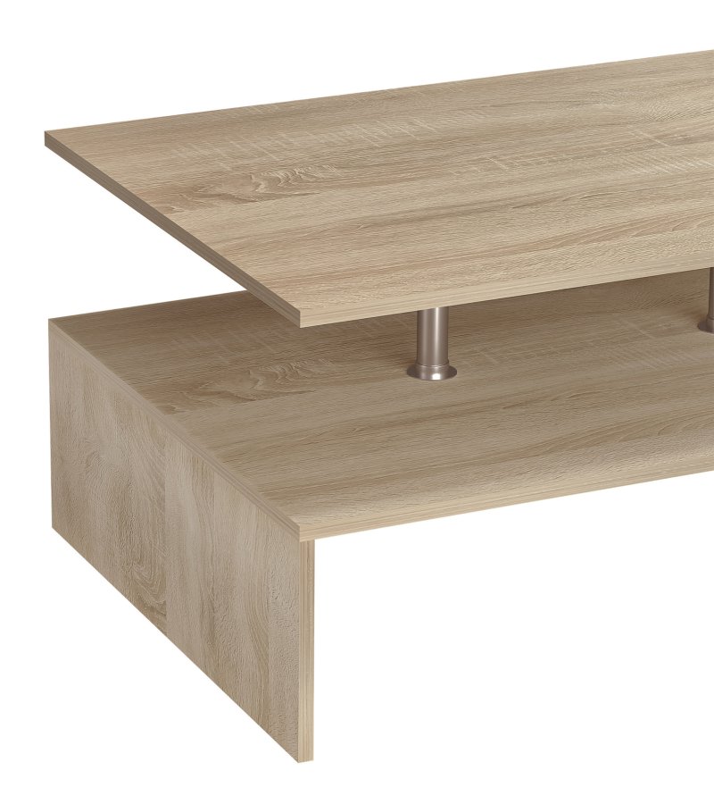 VCM NORDIC Maliso L Couchtisch, m. 1 Ablage - Naturholz (90x60)