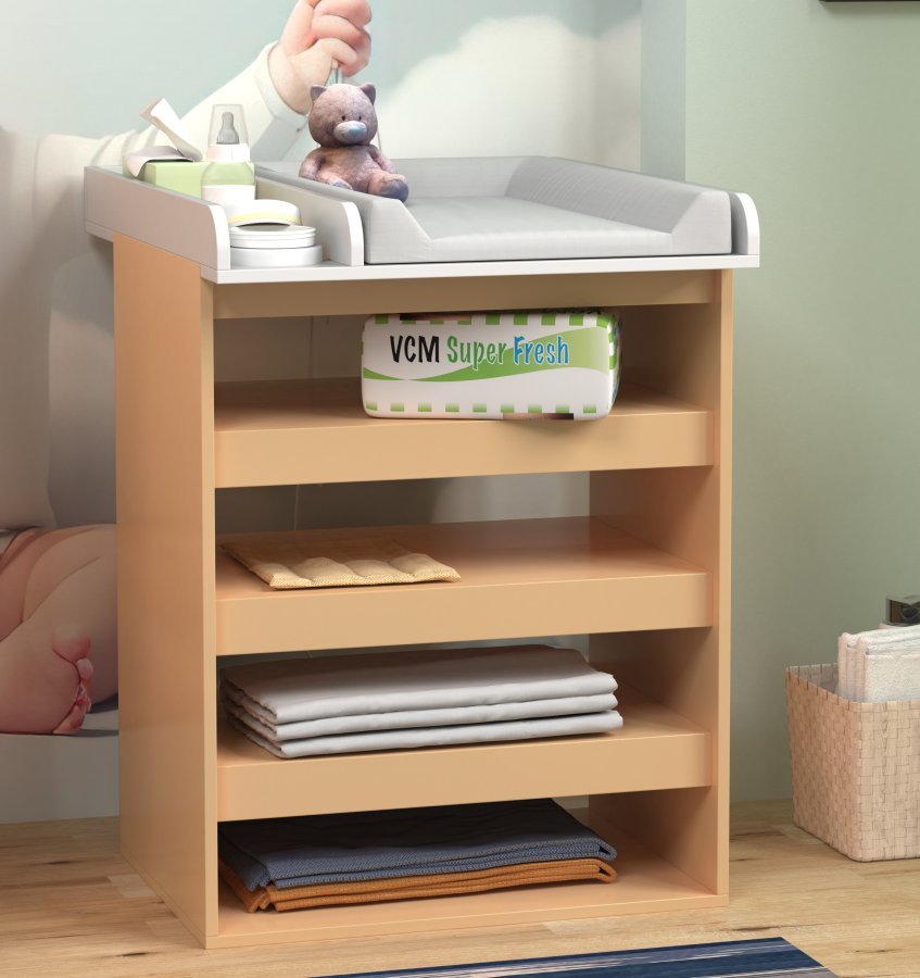 VCM NORDIC Malira M Wickeltisch - weißes Holz (65x73)