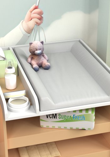 VCM NORDIC Malira M Wickeltisch - weißes Holz (65x73)