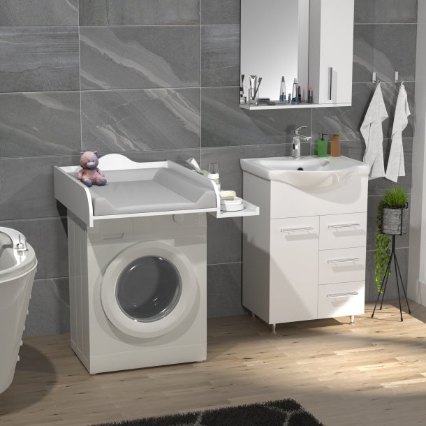 Malira L puslebord - hvid tr� (81x72)