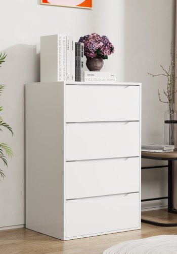 VCM NORDIC Malira XL Kommode, m. 4 Schubladen - Holz wei