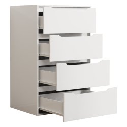 VCM NORDIC Malira XL kommode, m. 4 skuffer - hvid tr