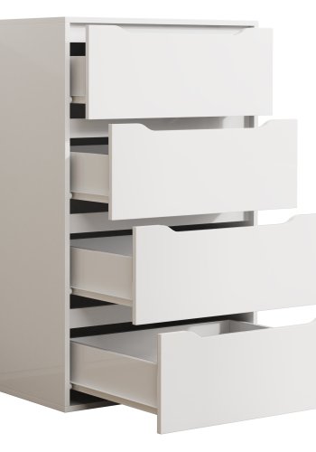 VCM NORDIC Malira XL Kommode, m. 4 Schubladen - Holz wei