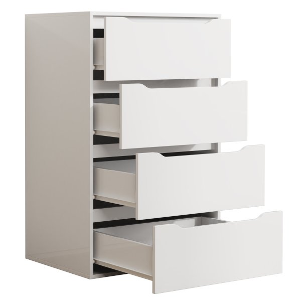 VCM NORDIC Malira XL kommode, m. 4 skuffer - hvid tr