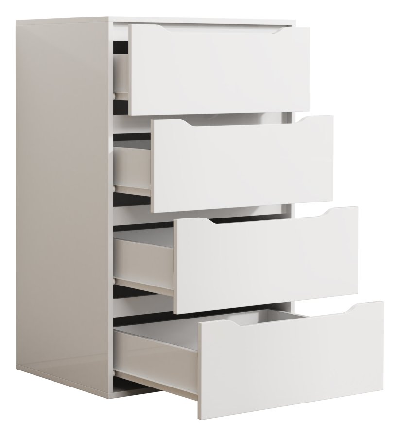 VCM NORDIC Malira XL Kommode, m. 4 Schubladen - Holz wei